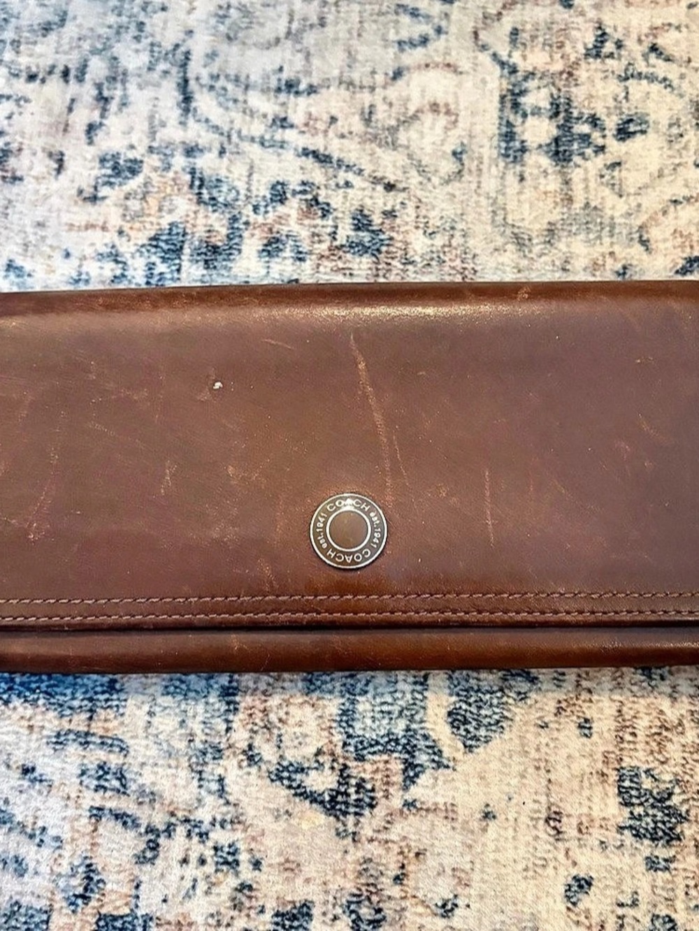 Coach Leatherware Est. 1941 Medallion Snap Long Wallet Brown